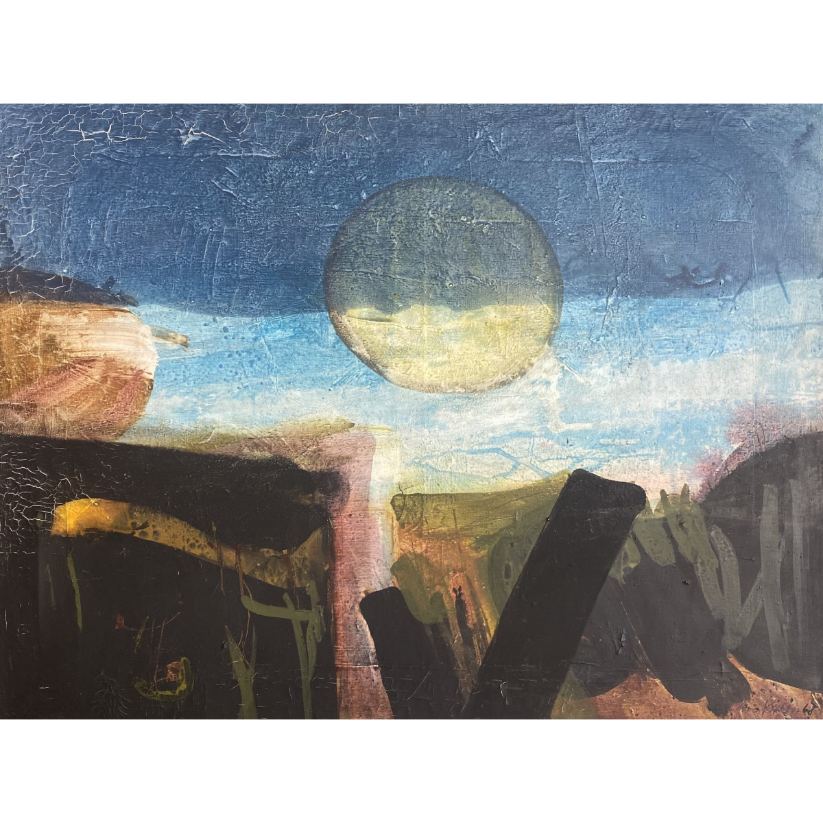 Eva Kubbos | Sun and Earth Nr. 2, 1968 | Aliejus, drobė, 91x122 (97x127)