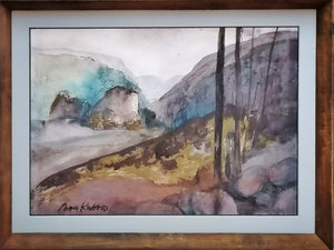 Eva Kubbos<br>Landscape<br>Akvarėlė, popierius, 38x53 (47x62)