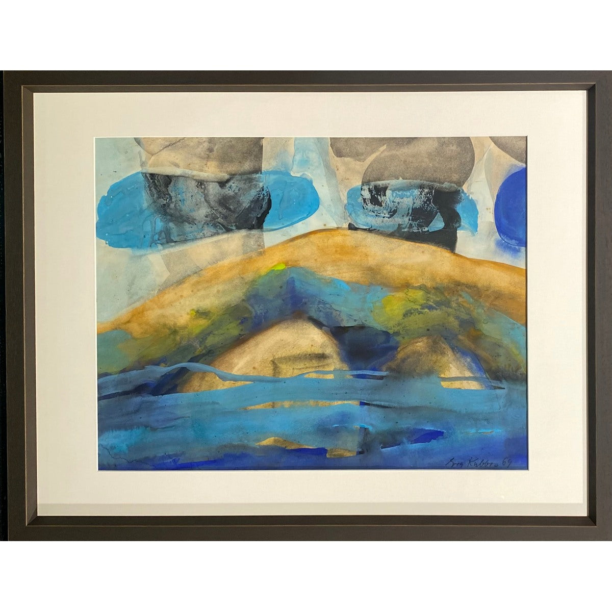 Eva Kubbos | Rocks, 1969 | Watercolor, gouache, paper, 47x60 (65x83)