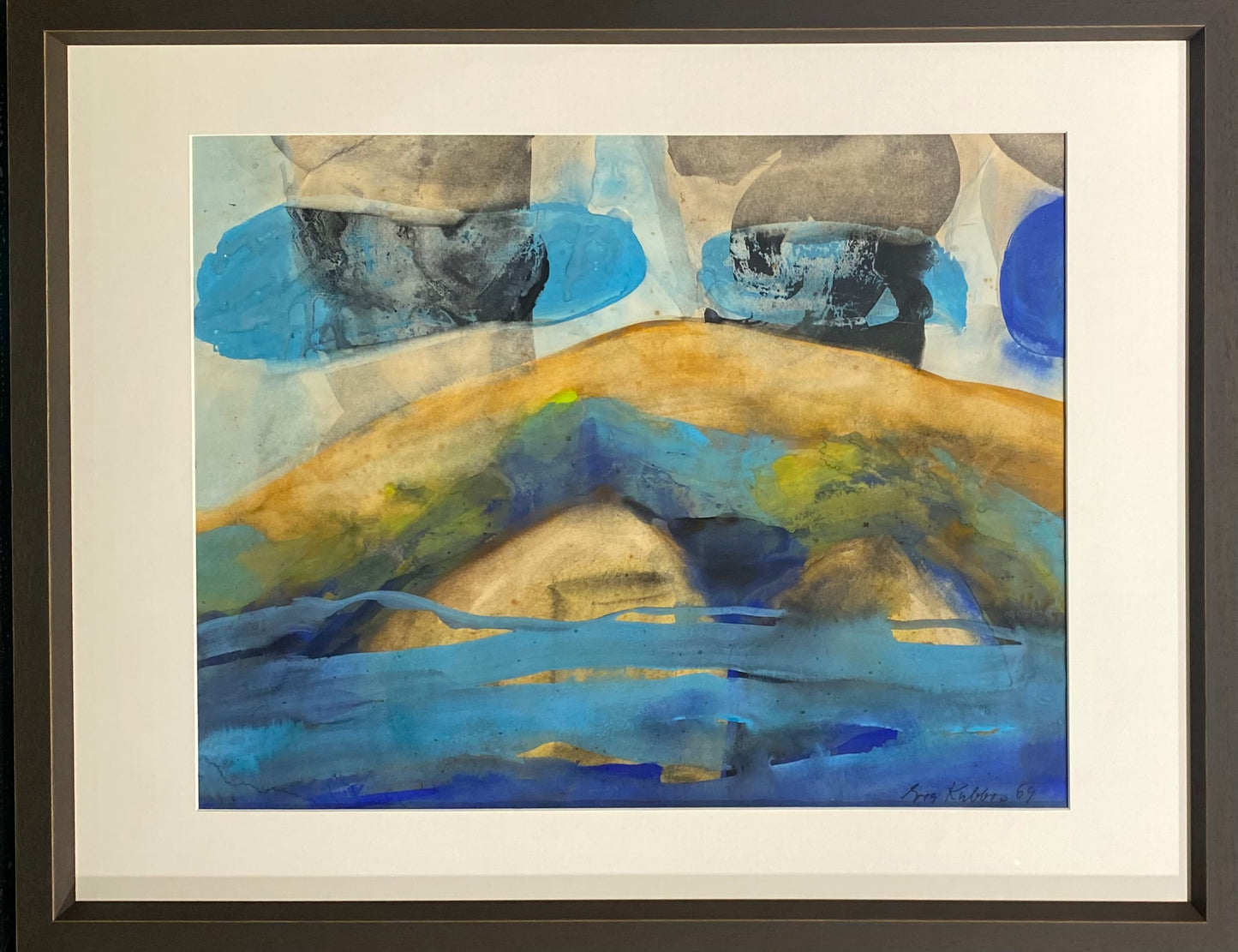 Eva Kubbos | Rocks, 1969 | Watercolor, gouache, paper, 47x60 (65x83)