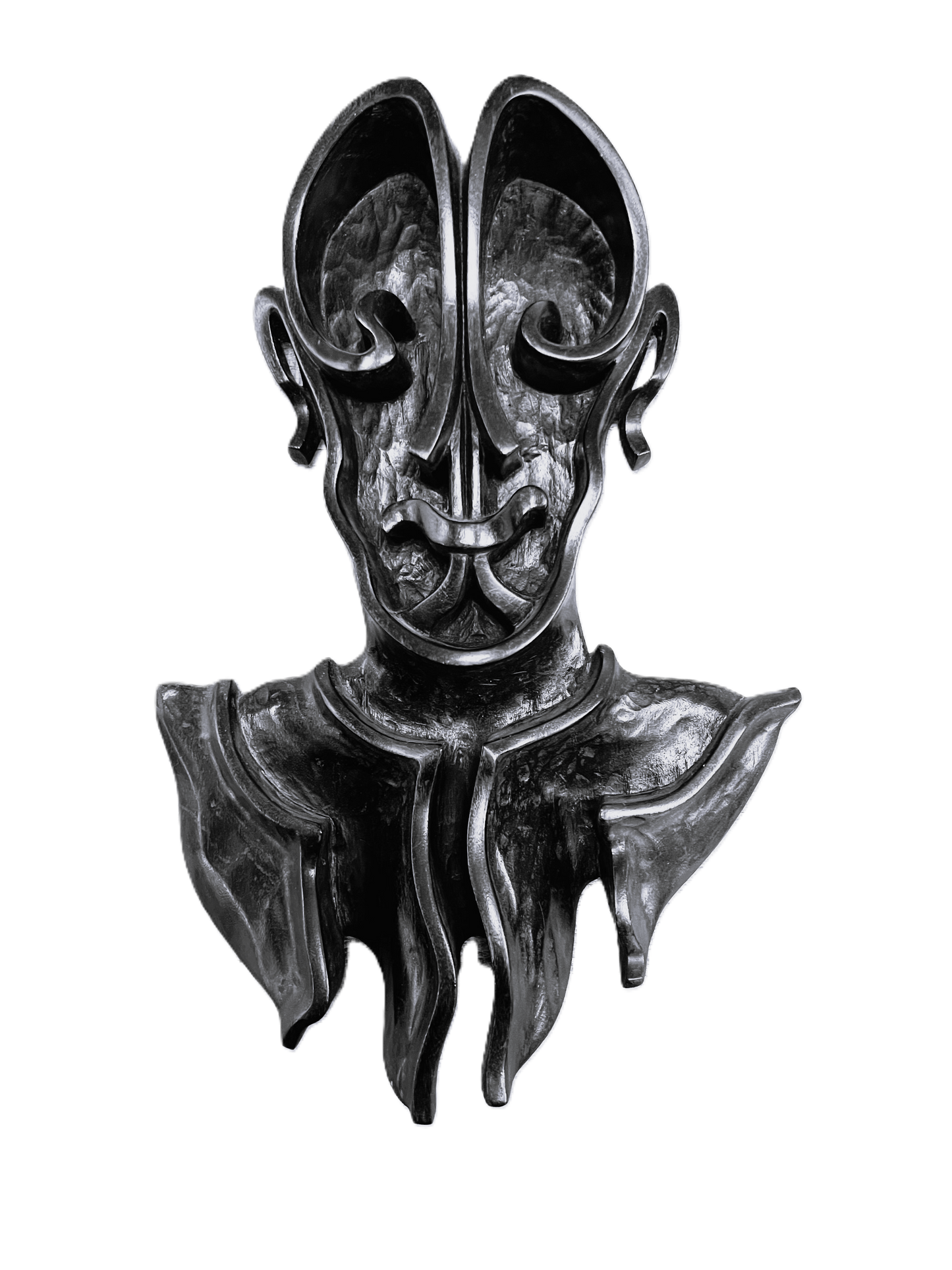 Pierre Dedieu (1928-2013, Prancūzija) | Kaukė su laimingu veidu, 1962 | Medis, 36.5x24.5x5.5