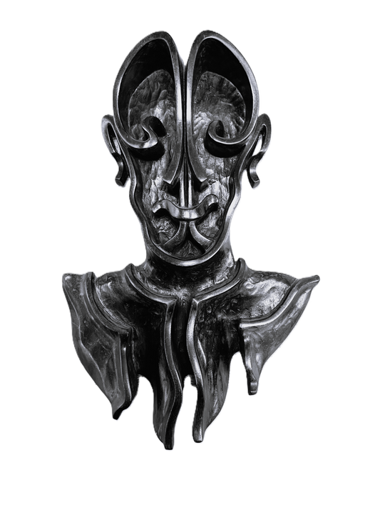 Pierre Dedieu (1928-2013, Prancūzija) | Kaukė su laimingu veidu, 1962 | Medis, 36.5x24.5x5.5