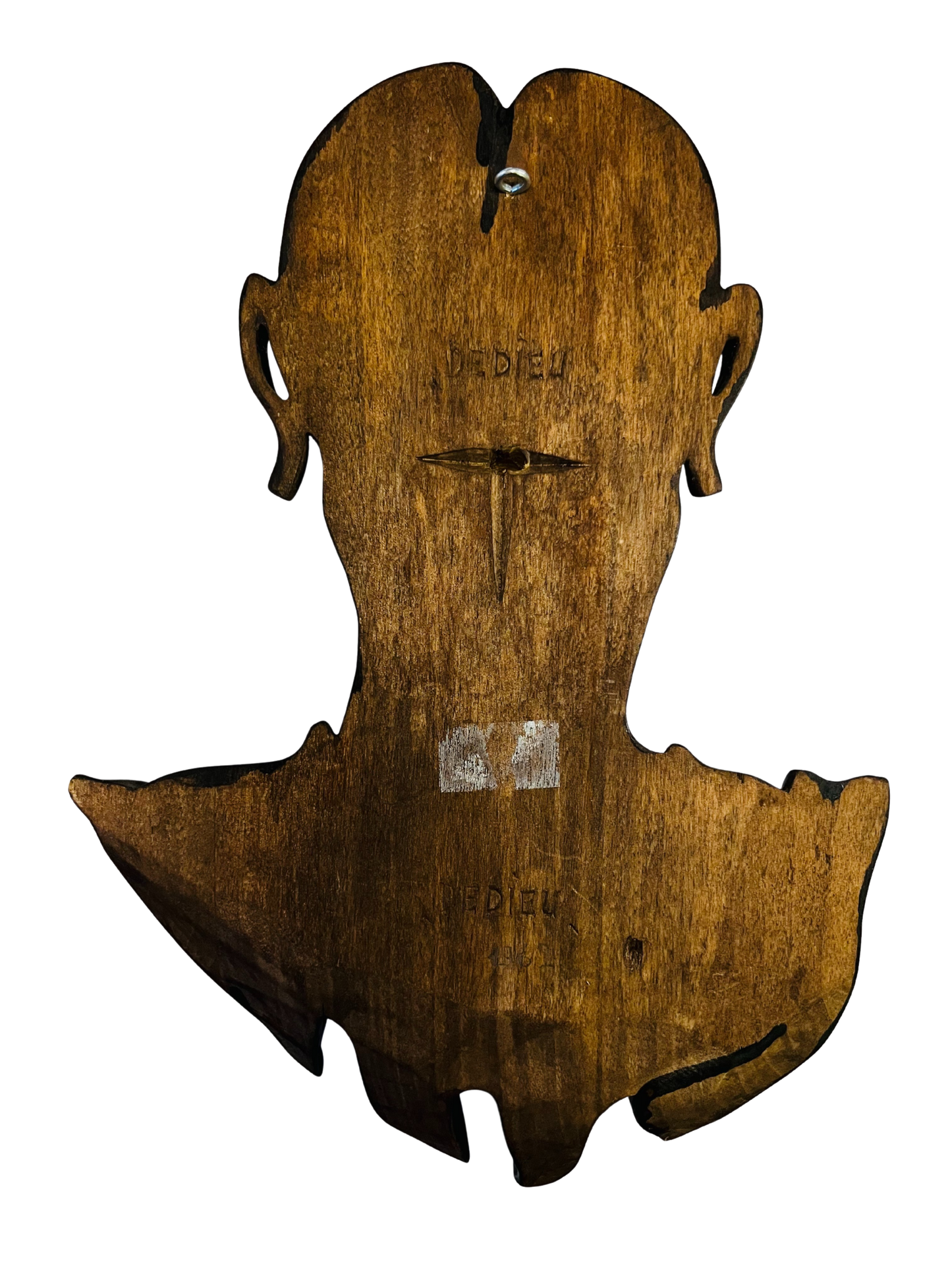 Pierre Dedieu (1928-2013, Prancūzija) | Kaukė su laimingu veidu, 1962 | Medis, 36.5x24.5x5.5