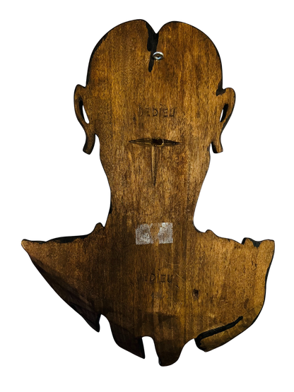 Pierre Dedieu (1928-2013, Prancūzija) | Kaukė su laimingu veidu, 1962 | Medis, 36.5x24.5x5.5