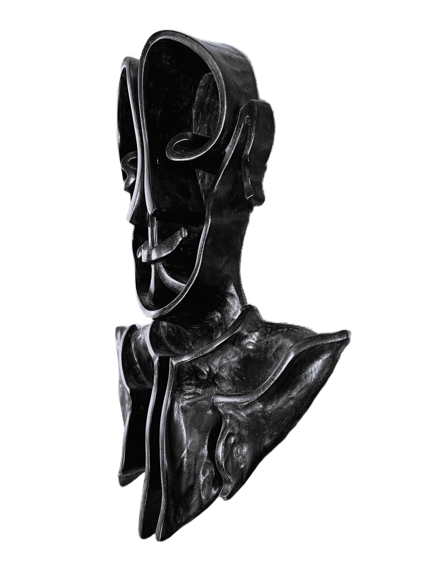 Pierre Dedieu (1928-2013, Prancūzija) | Kaukė su laimingu veidu, 1962 | Medis, 36.5x24.5x5.5