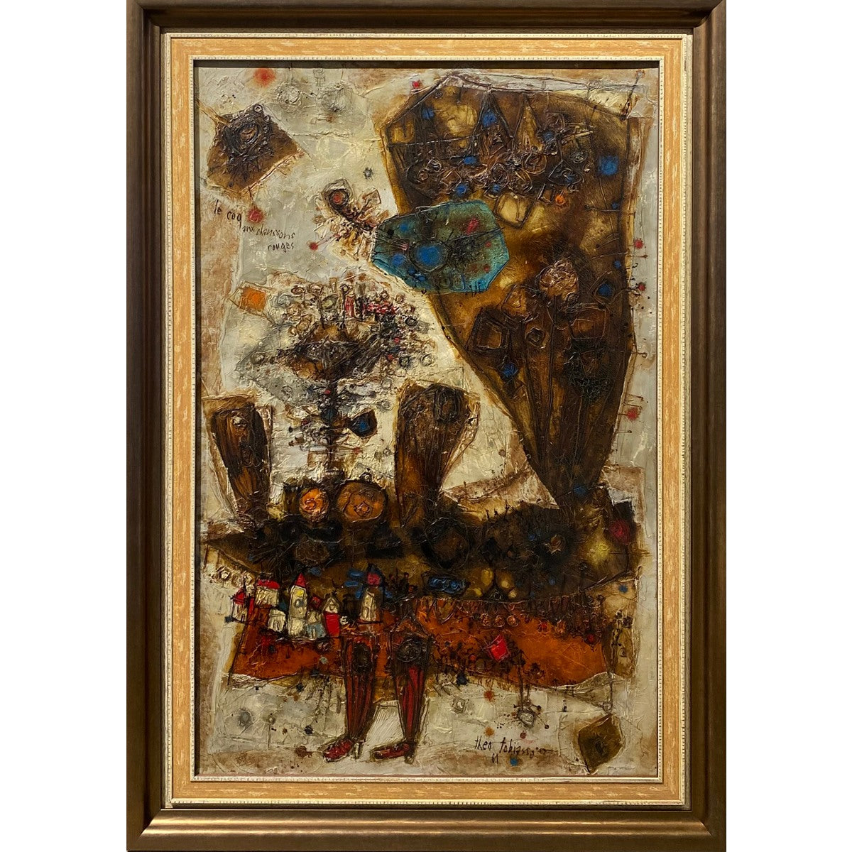 Theo Tobiasse | Le coq aux chaussons rouges, 1961 | Oil on canvas, 92x60 (107x76)