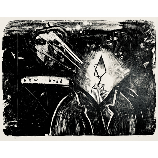 David Lynch (JAV) | New Head, 2017, 16/30  | Litografija, japoniškas pop., 49x65 (77x93x5 cm)