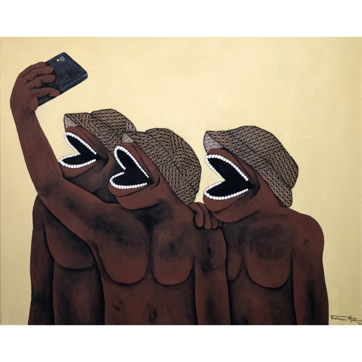 Thokozani Madonsela (South Africa) | Self love II, 2021 | Canvas, acrylic, collage, 120x140 (134x154)