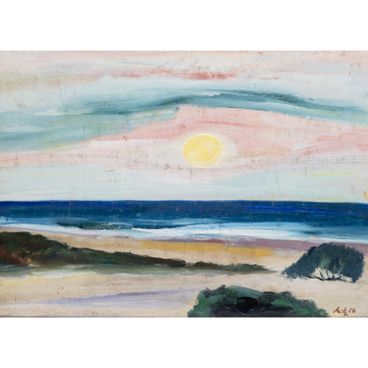 Jurgis Mikševičius | Beach and Sky, 1958 | Oil on board, 36.5x51