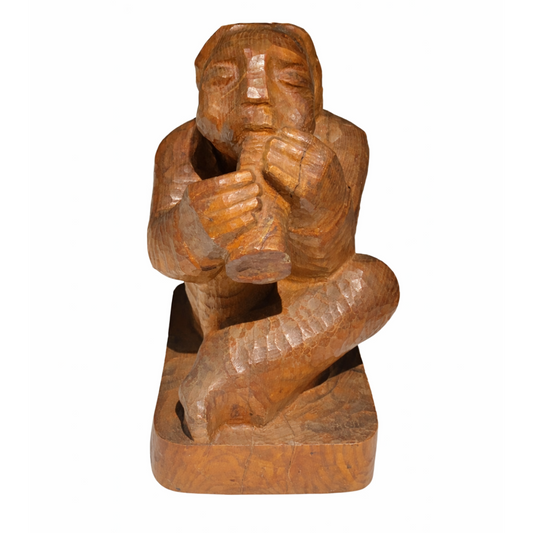 Antanas Mončys | Bagpiper, 1948 | Wood, H: 48