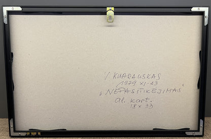 Vincas Kisarauskas | Distrust, 1979 | Oil on cardboard, 18x33 (29x44)