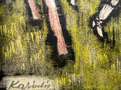 Vytautas Kasiulis | Žvejų tinklai | Litografija, 17x21 (31,5x32,5)