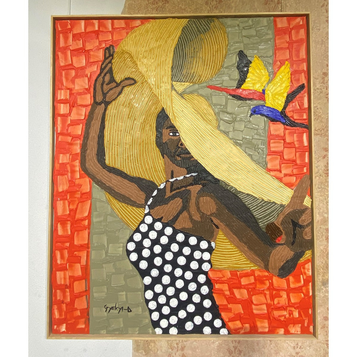 Daniel Gyekyi Gyan (Ghana) | Polka Dot Dress, 2023 | Canvas, acrylic, 124×100
