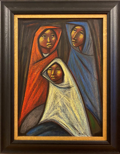 Arturo Nieto (Ecuador) | 3 Women | Paper, pastel, 47x35 (60x48)