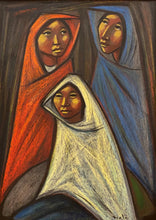 Load image into Gallery viewer, Arturo Nieto (Ecuador)&lt;br&gt;3 moterys&lt;br&gt;Popierius, pastelė 47x35 (60x48)