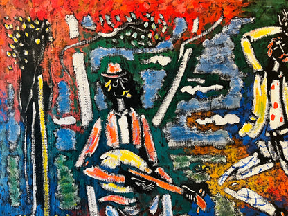 Vytautas Kasiulis | Guitar Player and Dancer, 1951 | Oil on canvas, 60x81