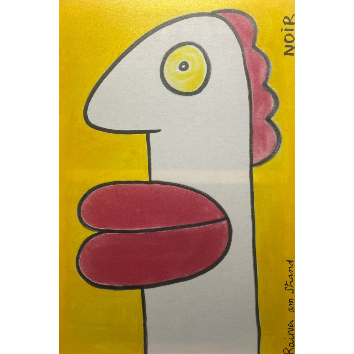 Thierry Noir (France) | Rainer am Strand, 1993 | Acrylic on canvas, 88.5x60.3 (100.5x72)