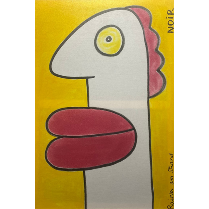 Thierry Noir (France) | Rainer am Strand, 1993 | Acrylic on canvas, 88.5x60.3 (100.5x72)