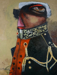 Kingsley Obasi (Nigeria)<br>Old Soldier, 2021<br>Akrilas, drobė, 120 x 90 cm