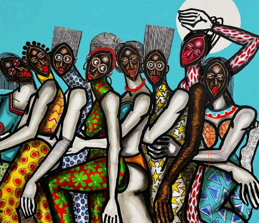 OBOU GBAIS (Ivory Coast) | WiFi ou Huite Filles, 2021 | Acrylic on canvas, 180x205