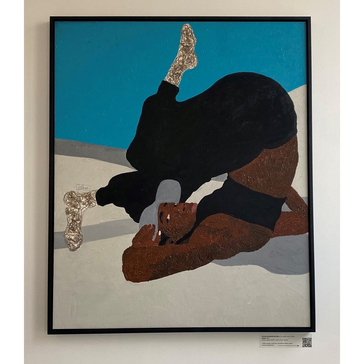 Oscar Quarshie Nelson (Gana) | Sabali, 2022 | Aliejus, akrilas, siūlai, drobė, 147x119 (152x124)