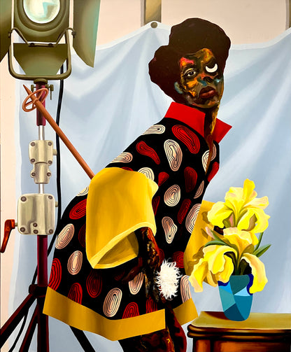 Pabi Daniel | She Holds the Glory of the Goddess, 2025 | Acrylic on canvas, 147x121