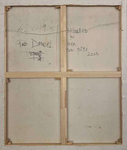 Pabi Daniel | Engulfed in Her Own Style, 2025 | Akrilas, drobė, 126x107