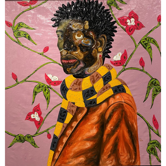PABI DANIEL (Ghana) | Man with the Scarf, 2021 | Oil, acrylic, canvas, 130x125