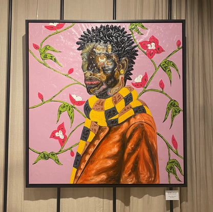 PABI DANIEL (Ghana) | Man with the Scarf, 2021 | Oil, acrylic, canvas, 130x125