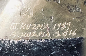 Stanislovas Kuzma<br>Lozoriau, kelkis, 1989<br>Bronza, 19x14x14