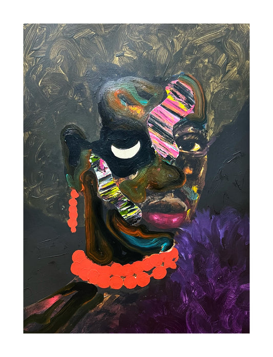 Pabi Daniel | Hidden, 2025 | Akrilas, popierius, 42x30 (45x33)