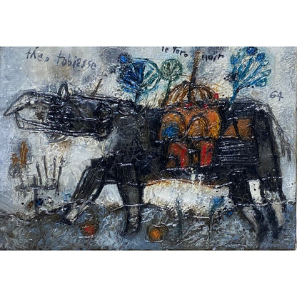 Theo Tobiasse | Le Toro Noir / Juodasis jautis, 1964 | Drobė, aliejus, 16x22 (34x40)