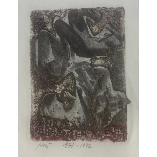 Vincas Kisarauskas | Ekslibrisas Jan Rhebergen, 1971-72 | Ofortas, 11,3x8,5 (20x15)