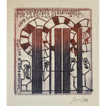 Vincas Kisarauskas | Ex Libris Jan Rhebergen jr, 1976 | Etching, 9,7x8,8 (18x18)