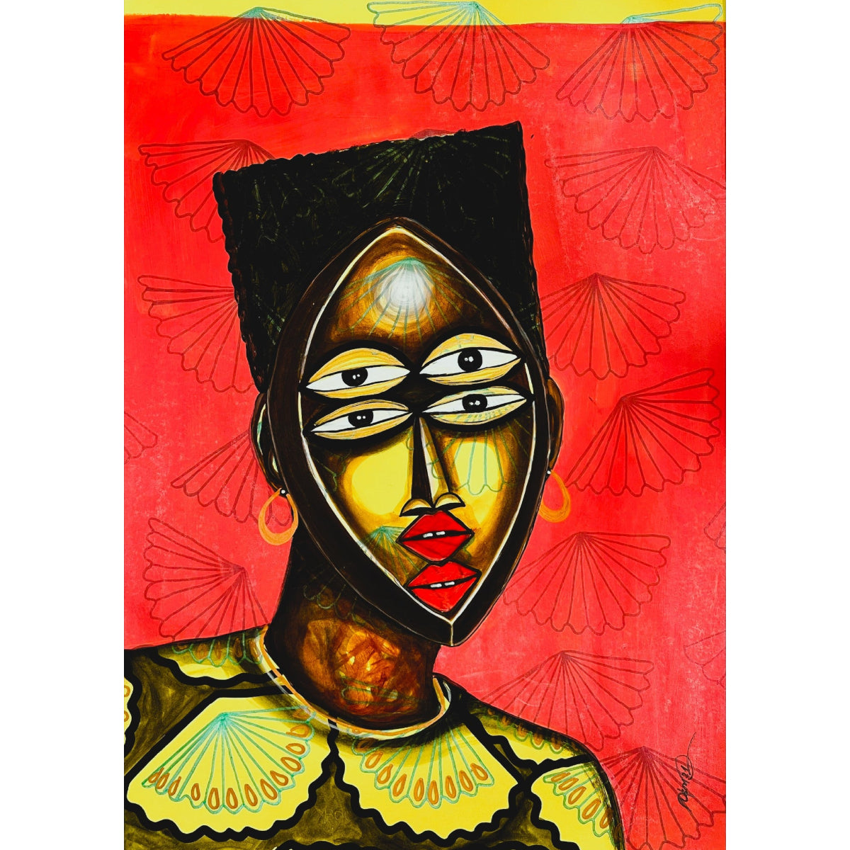 OBOU GBAIS (Dramblio Kaulo Krantas | Lady Dan 48, 2021 | Akrilas, popierius, 70x50 (73x53)