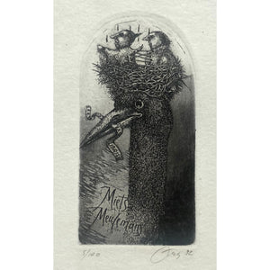 Nijolė Šaltenytė | Ekslibrisas Miets Meulemans, 1992 | Ofortas, akvatinta, 44/100, 10,5x5,5 (20x15,5)