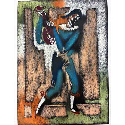 Vytautas Kasiulis | Circus Musician | Pastel, paper, 45x34 (62x50)