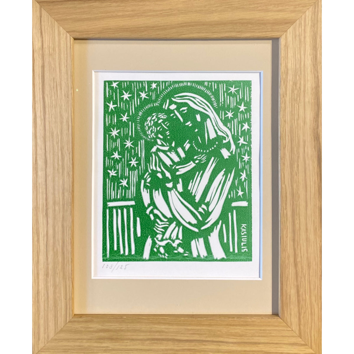 Vytautas Kasiulis | Motina su vaiku | Litografija, 18x14.5 (30x24)