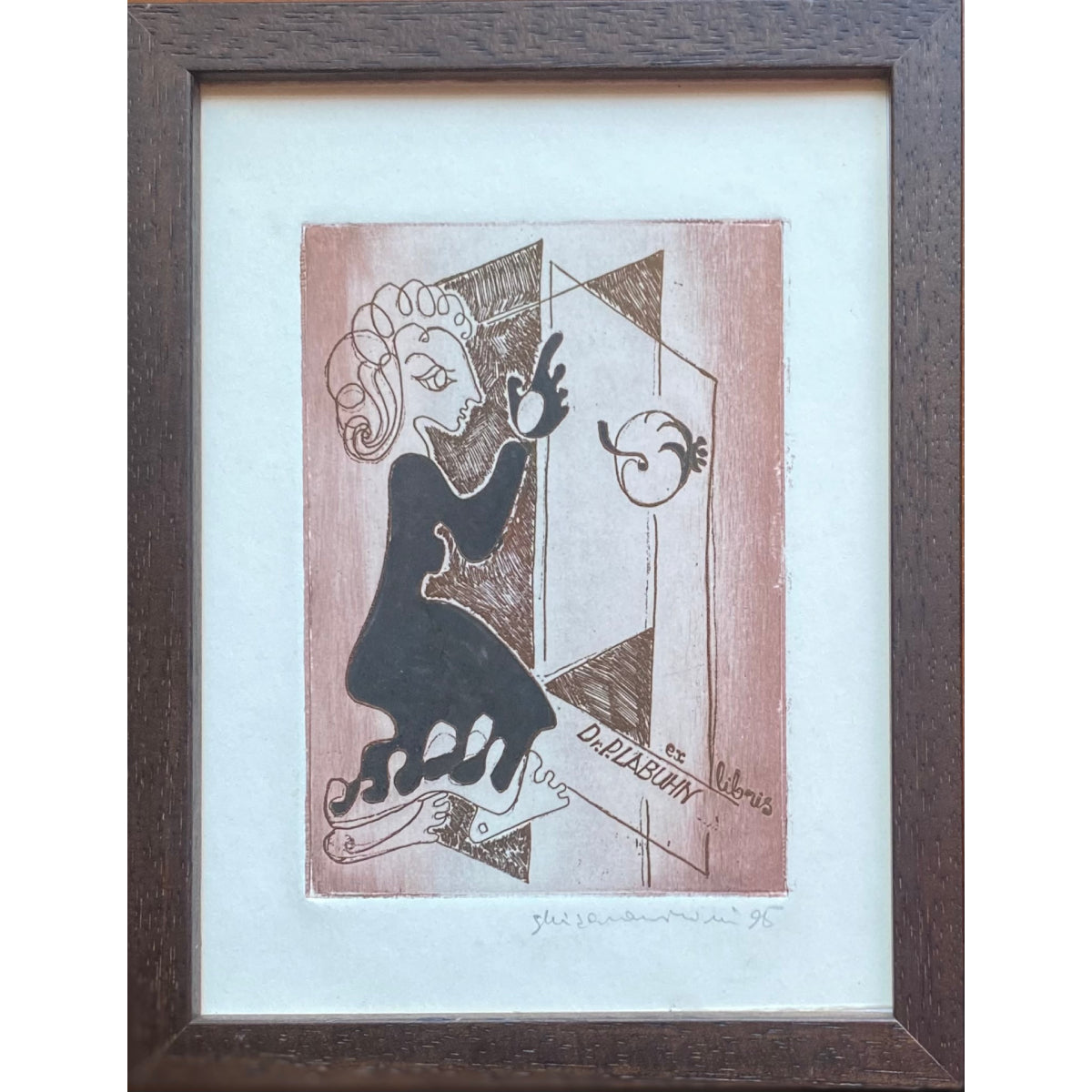 Saulė Kisarauskienė | Ex Libris Dr. Plabuhn, 1995 | Etching, 13,7x10 (22x17)