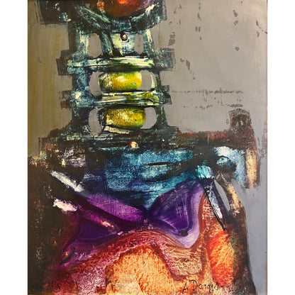 Alfonsas Dargis | Kompozicija, 1965 | Guašas, sintetinis popierius, 68x55 (78x65)