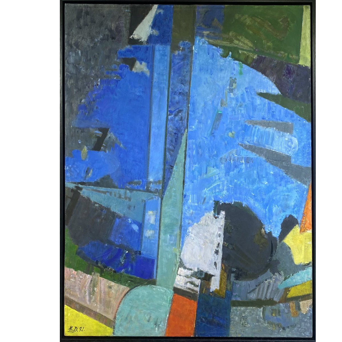 Kostas Dereškevičius | Tapyba su mėlynais, 1992 | Drobė, aliejus, 81x60 (84x63)