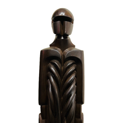 Pierre Dedieu (1928-2013, France) | Grande figure drapée | Wood, 64.5x11x7