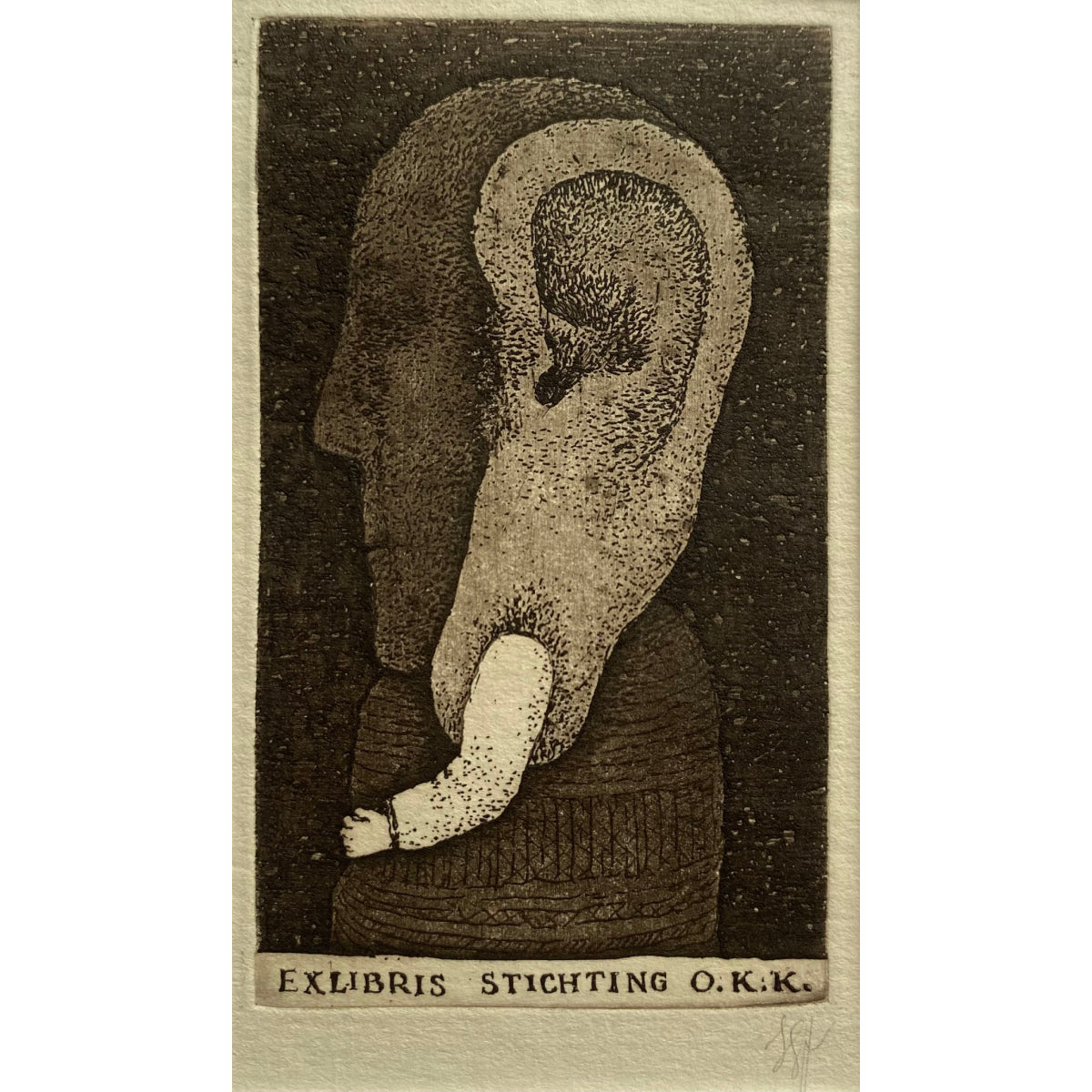Stasys Eidrigevičius | Ex Libris Stichting O.K.K. | Ofort, 8,5x5,3
