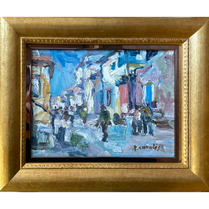 Rafael Chwoles | Passers-by in the Street | Oil on cardboard, 19.5x25.5 (29x35)