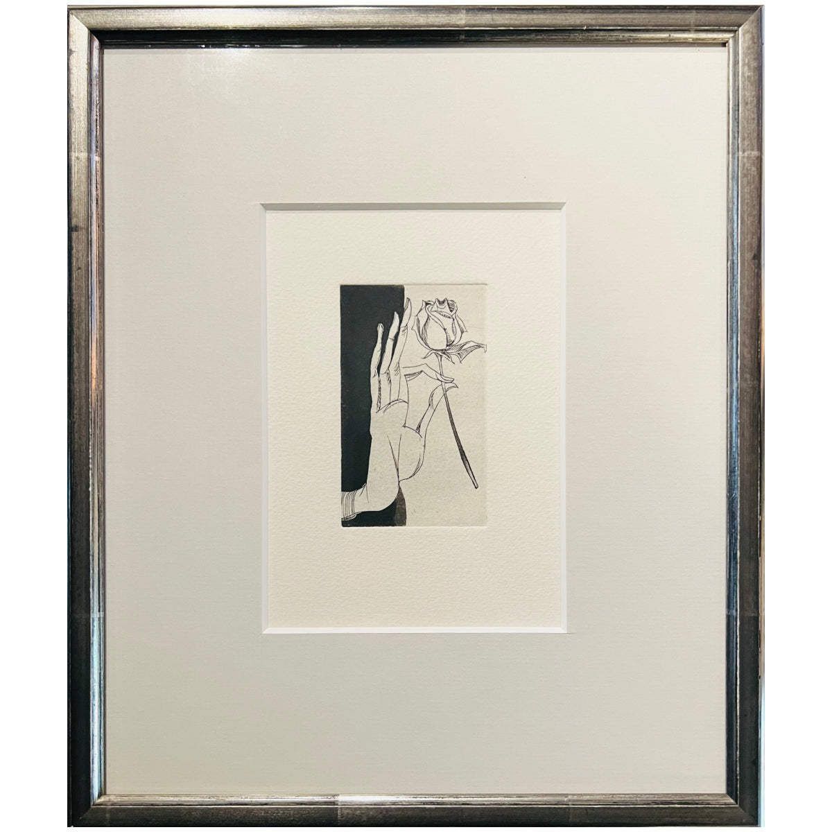 Žibuntas Mikšys | Une rose / Rožė, 1969-70 | Ofortas, akvatinta, pop., 10x6 (33x28)