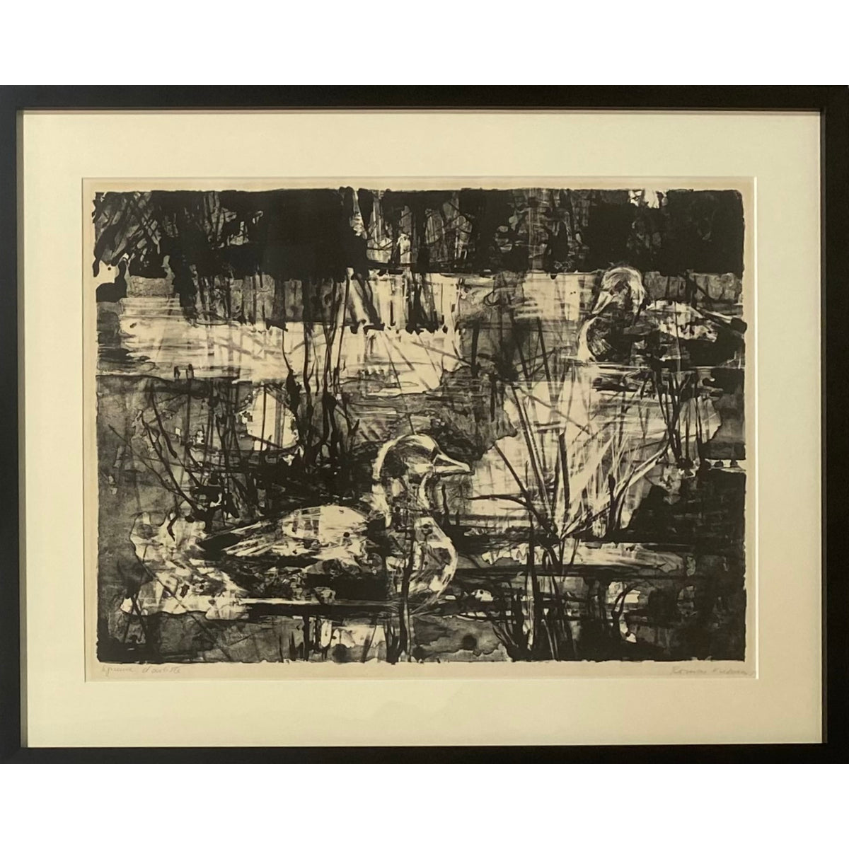Romas Viesulas | Wild Duck Glides, 1959 | Lithograph, 39x54 (56.5x71)
