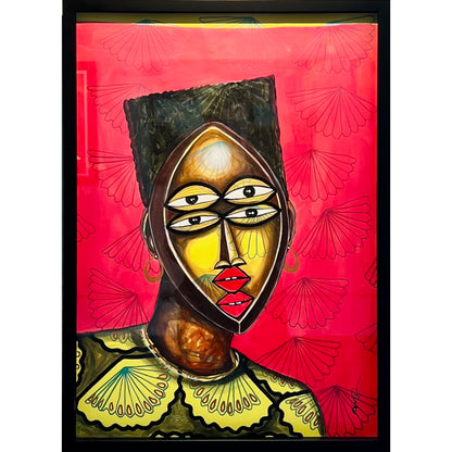 OBOU GBAIS (Dramblio Kaulo Krantas | Lady Dan 48, 2021 | Akrilas, popierius, 70x50 (73x53)