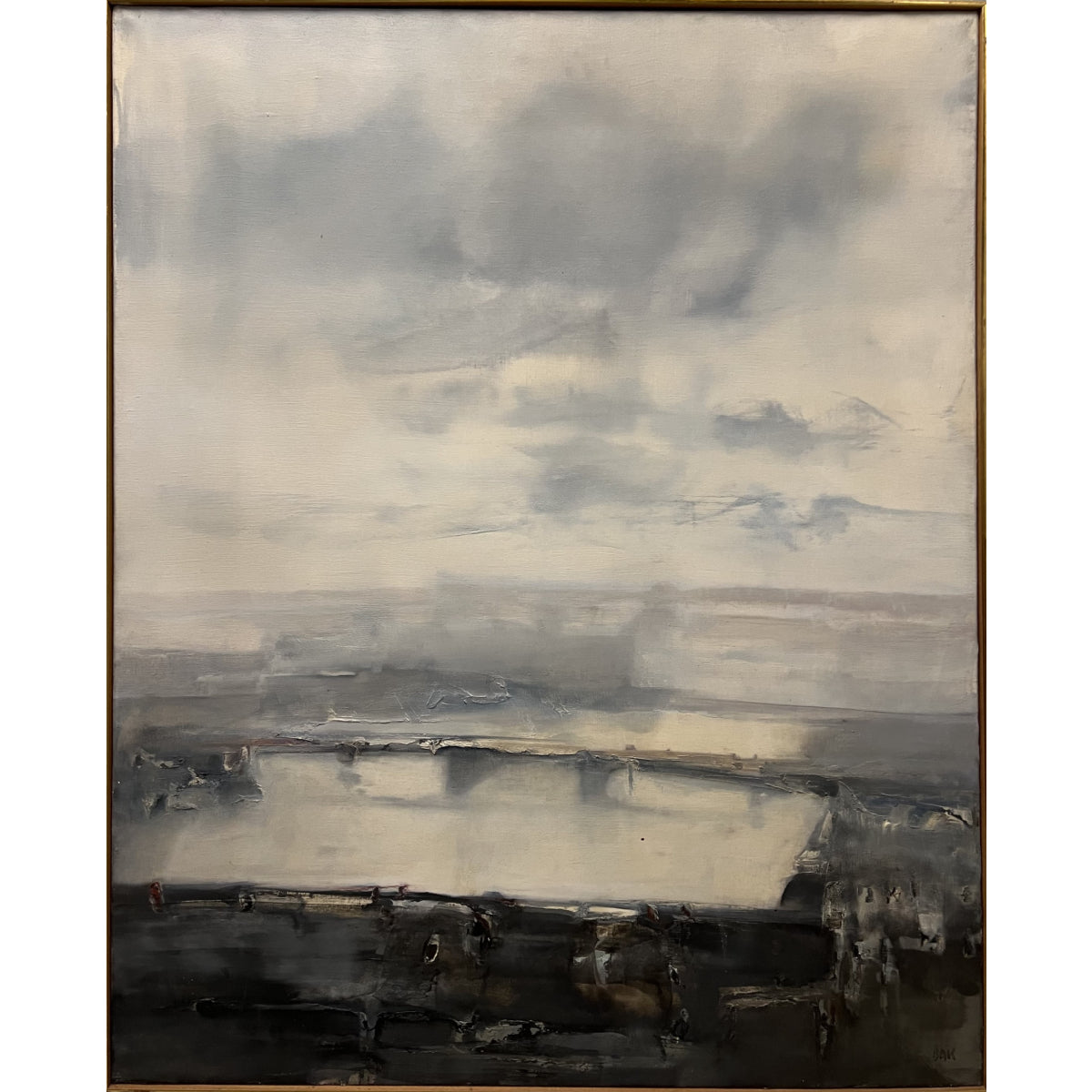 Samuel Bak | From the Bridge, 1960 | Oil on canvas, 100x81 (101.5x82)