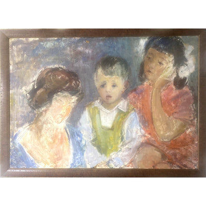 Bronė Mingilaitė-Uogintienė | Jakubonis Family, 1964 | Oil on canvas, 67x95 (75x103)