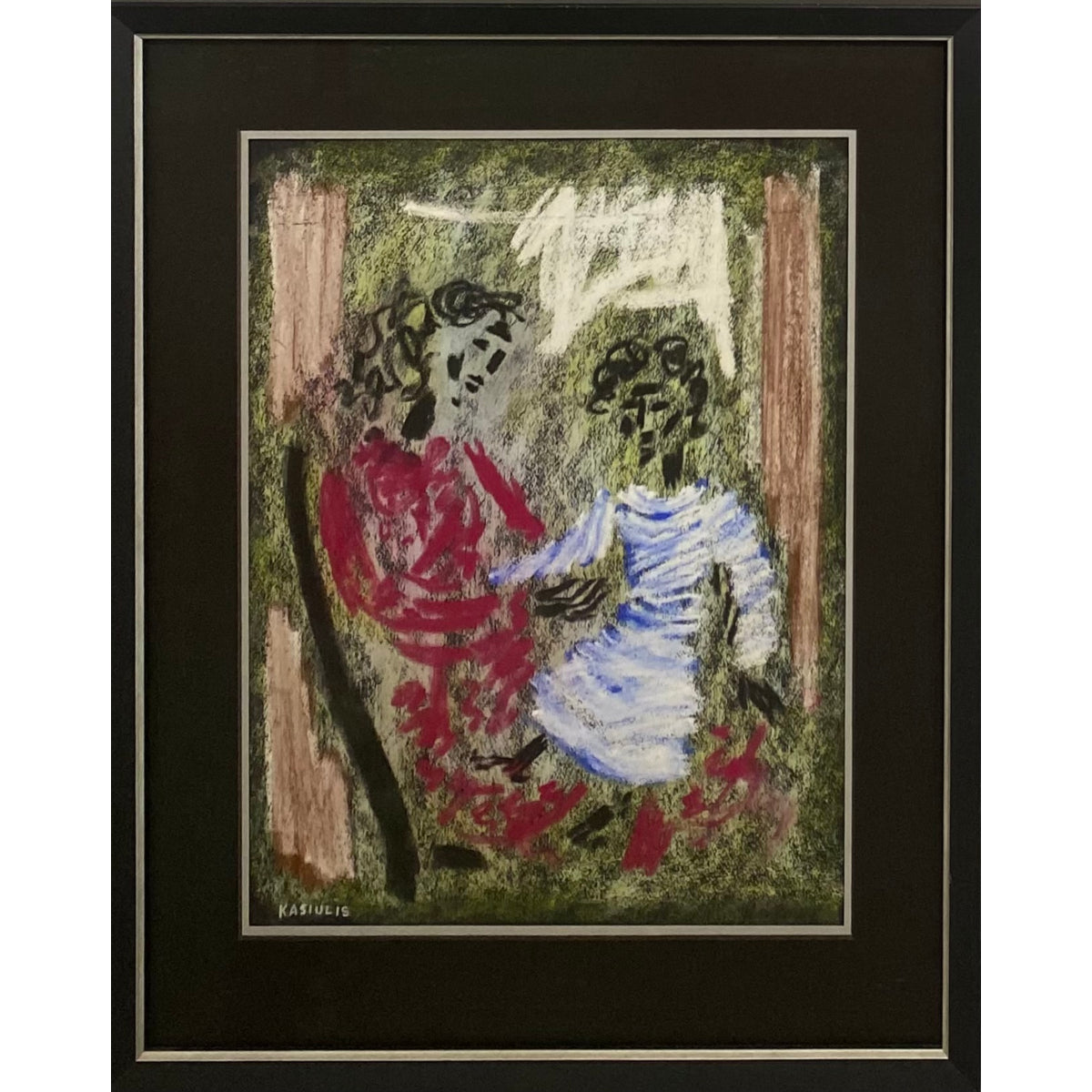 Vytautas Kasiulis | Motina ir vaikas, a. 1950 | Pastelė, popierius, 46x35 (63x50,5)